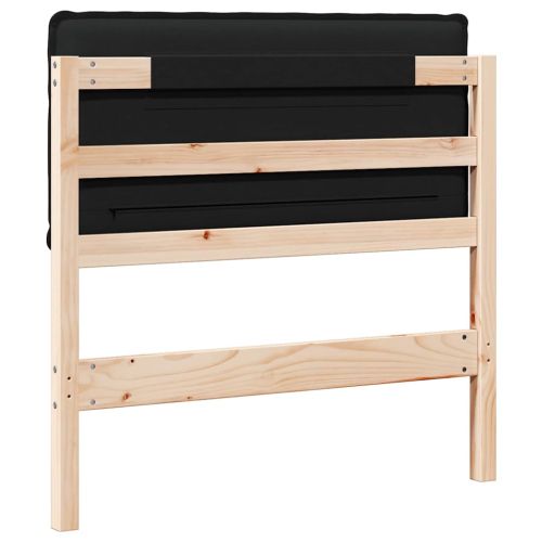 Тапицирана табла Естествено и черно 90 cm Солидно борово дърво