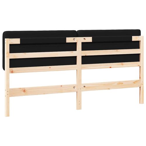 Тапицирана табла Кафяв и черен 200 cm Солидно борово дърво