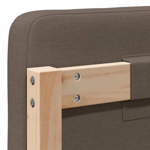 Тапицирана табла Кафяво и таупе 135 cm Солидно борово дърво