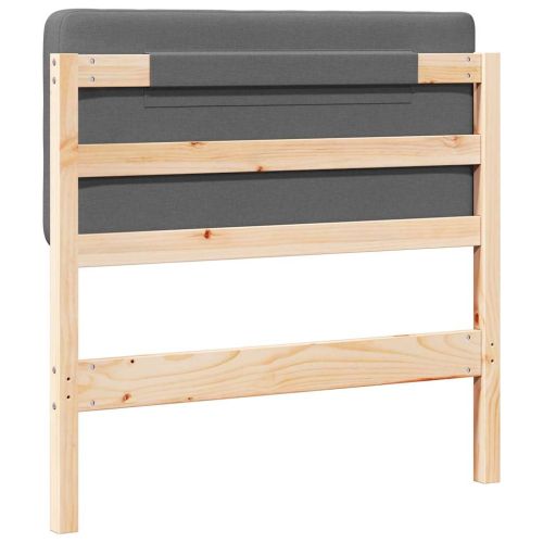 Тапицирана табла Кафяв и светло сив 75 cm Солидно борово дърво