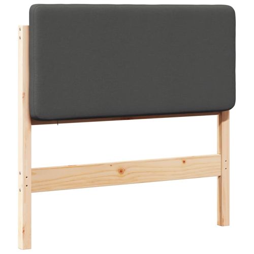 Тапицирана табла Кафяво и тъмно сиво 75 cm Солидно борово дърво