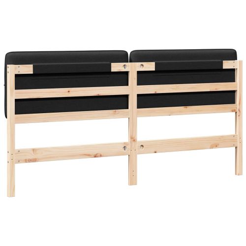 Тапицирана табла Кафяв и черен 200 cm Солидно борово дърво