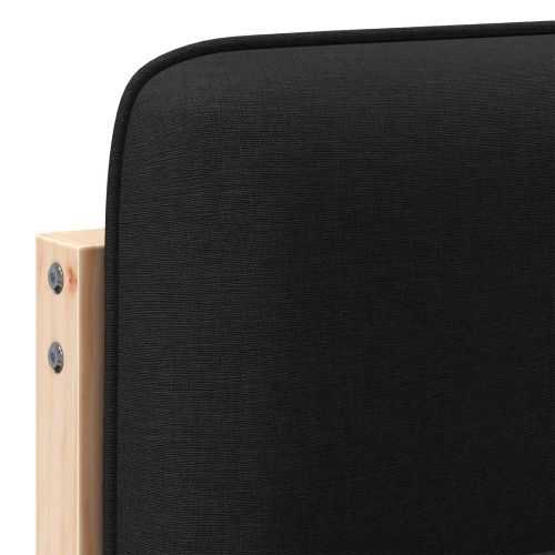 Тапицирана табла Кафяв и черен 200 cm Солидно борово дърво