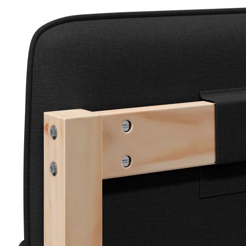 Тапицирана табла Кафяв и черен 200 cm Солидно борово дърво