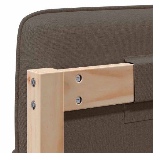 Тапицирана табла Кафяво и таупе 200 cm Солидно борово дърво