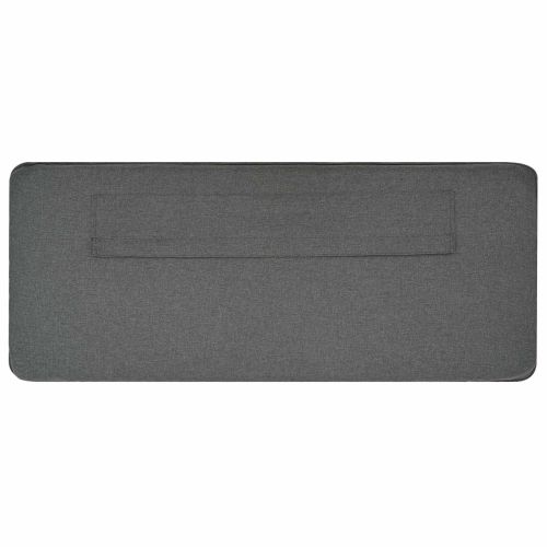 Тапицирана табла Бяло и светло сиво 200 cm Солидно борово дърво