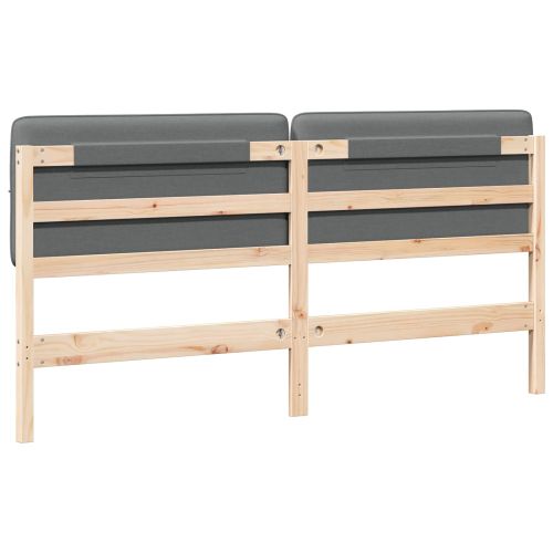 Тапицирана табла Кафяв и светло сив 180 cm Солидно борово дърво