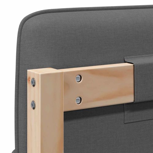 Тапицирана табла Кафяв и светло сив 180 cm Солидно борово дърво