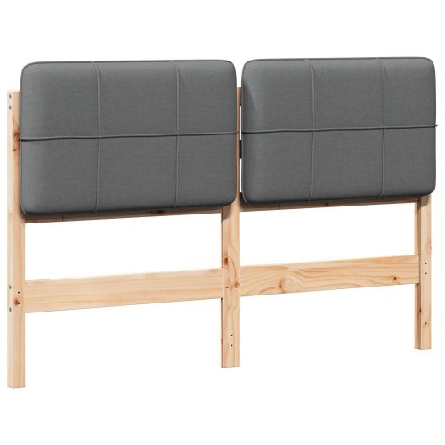 Тапицирана табла Кафяв и светло сив 160 cm Солидно борово дърво