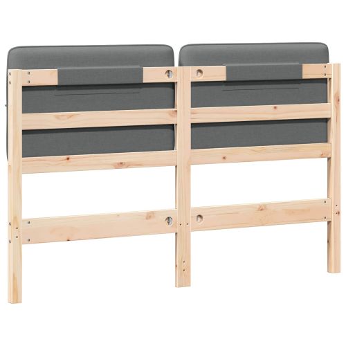 Тапицирана табла Кафяв и светло сив 160 cm Солидно борово дърво