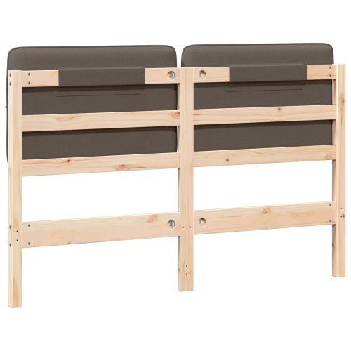 Тапицирана табла Кафяво и таупе 160 cm Солидно борово дърво