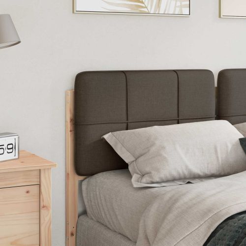 Тапицирана табла Кафяво и таупе 135 cm Солидно борово дърво