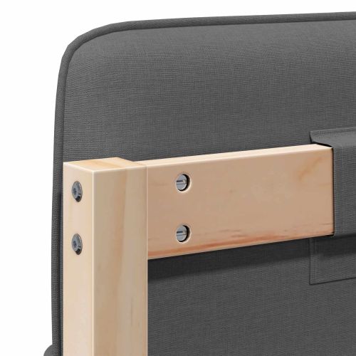 Тапицирана табла Кафяв и светло сив 120 cm Солидно борово дърво