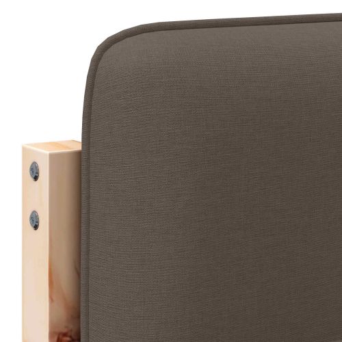 Тапицирана табла Кафяво и таупе 120 cm Солидно борово дърво