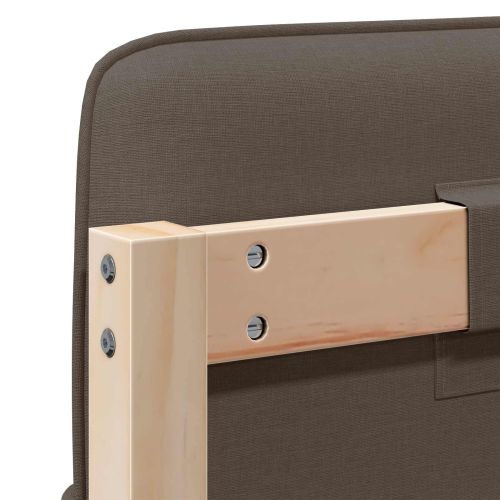 Тапицирана табла Кафяво и таупе 120 cm Солидно борово дърво