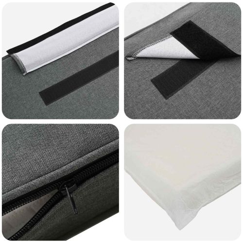 Тапицирана табла Бяло и светло сиво 120 cm Солидно борово дърво