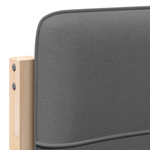 Тапицирана табла Кафяв и светло сив 90 cm Солидно борово дърво