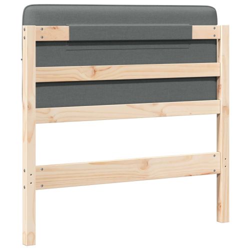 Тапицирана табла Кафяв и светло сив 80 cm Солидно борово дърво