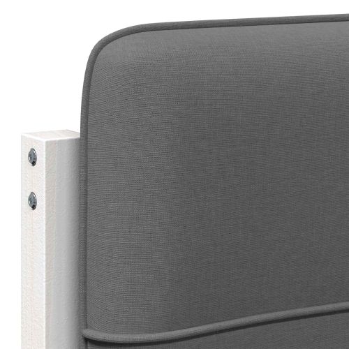 Тапицирана табла Бяло и светло сиво 80 cm Солидно борово дърво