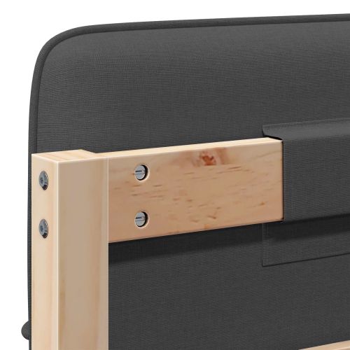 Тапицирана табла Кафяво и тъмно сиво 75 cm Солидно борово дърво