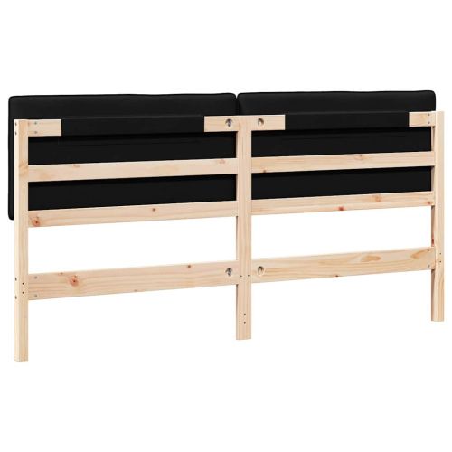 Тапицирана табла Кафяв и черен 180 cm Солидно борово дърво