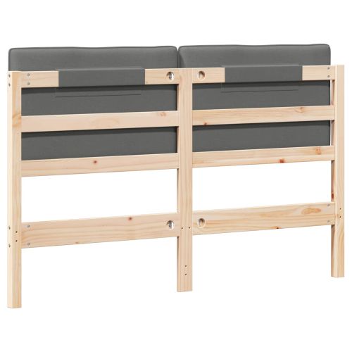 Тапицирана табла Кафяв и светло сив 160 cm Солидно борово дърво