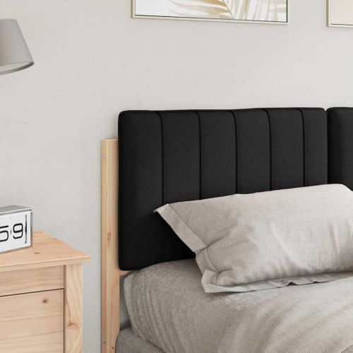 Тапицирана табла Кафяв и черен 140 cm Солидно борово дърво