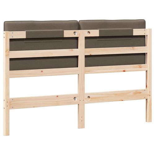 Тапицирана табла Кафяво и таупе 135 cm Солидно борово дърво