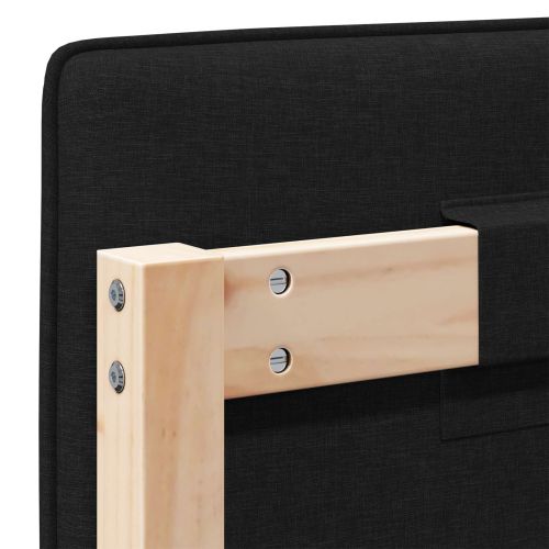 Тапицирана табла Кафяв и черен 100 cm Солидно борово дърво