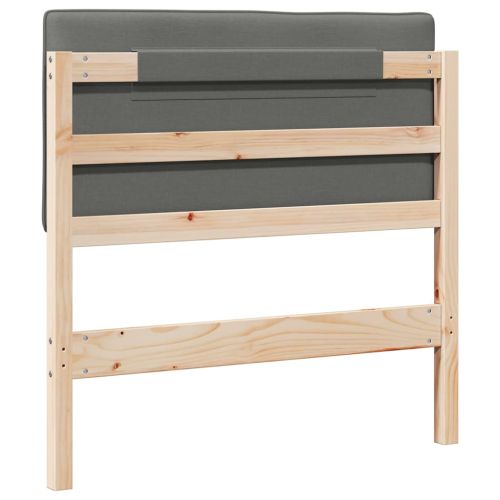 Тапицирана табла Кафяв и светло сив 90 cm Солидно борово дърво