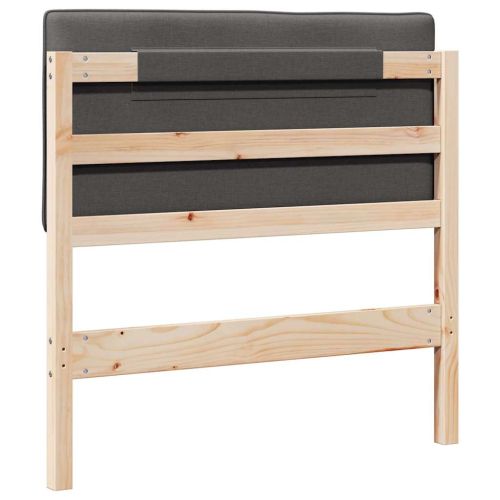 Тапицирана табла Кафяво и тъмно сиво 90 cm Солидно борово дърво