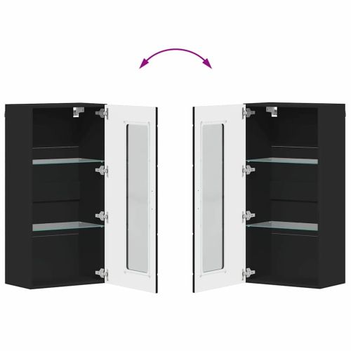 Дървен шкаф Черно 50 x 29 x 100 см Инженерно дърво