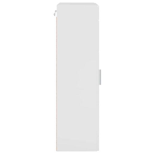 Дървен шкаф Лъскаво бяло 50 x 29 x 100 см Инженерно дърво