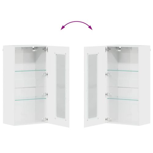 Дървен шкаф Лъскаво бяло 50 x 29 x 100 см Инженерно дърво