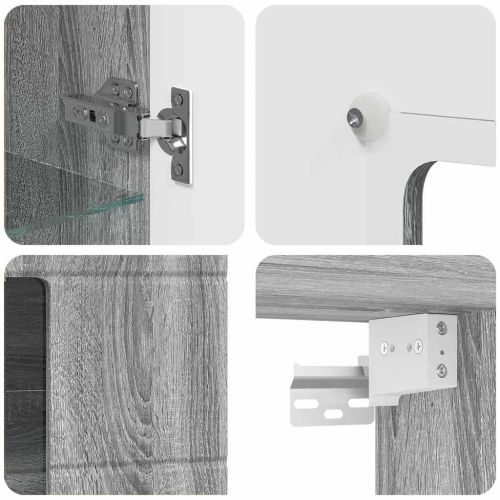 Дървен шкаф Сив Сонома 50 x 29 x 100 см Инженерно дърво