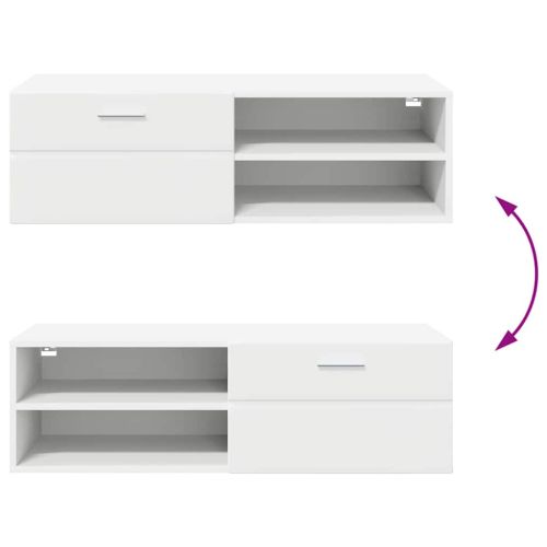 Дървен шкаф с чекмедже Бяло 100,5 x 39 x 30 см Инженерно дърво