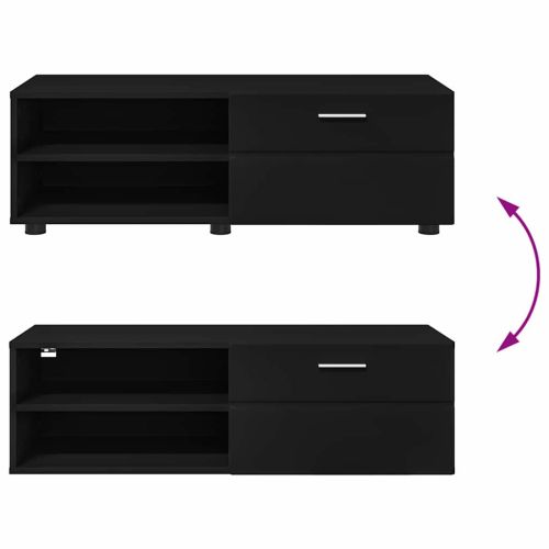 Дървен шкаф с чекмедже Черно 100,5 x 39 x 30 см Инженерно дърво