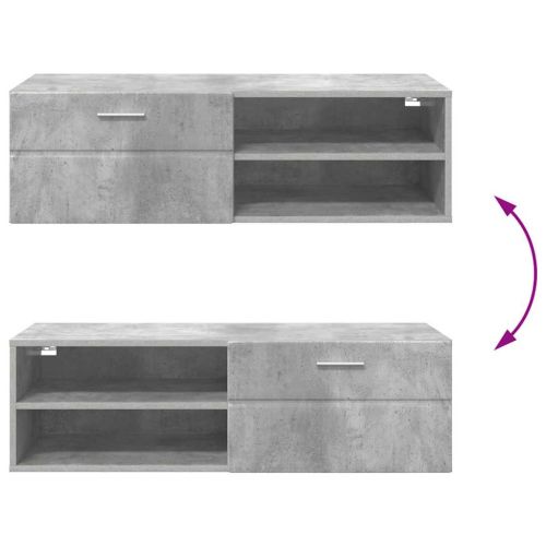 Дървен шкаф Циментено сиво 100,5 x 39 x 30 см Инженерно дърво