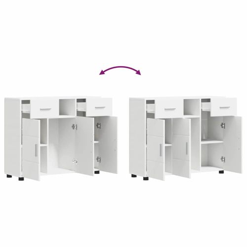 Дървен шкаф с чекмедже Бяло 88,5 x 30,5 x 73 см Инженерно дърво