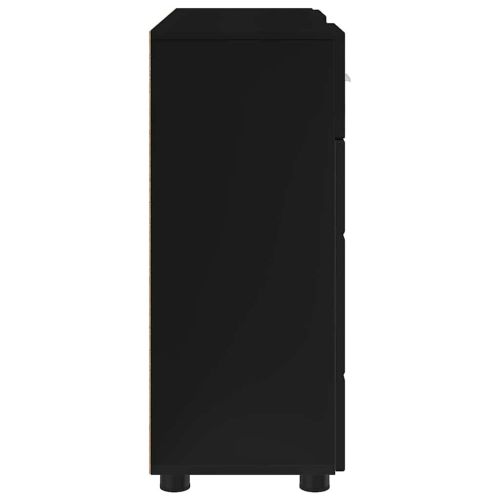 Дървен шкаф Черно 88,5 x 30,5 x 73 см Инженерно дърво