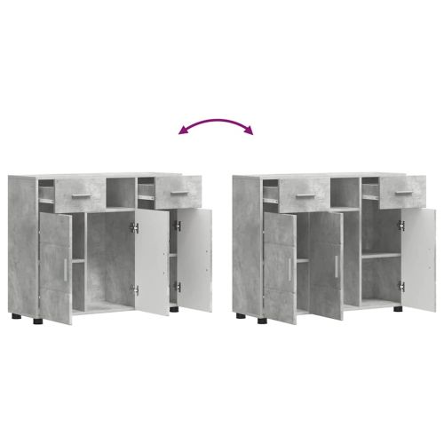 Дървен шкаф Циментено сиво 88,5 x 30,5 x 73 см Инженерно дърво