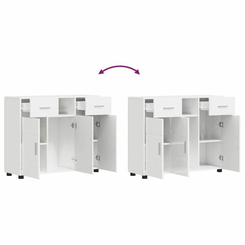 Дървен шкаф Лъскаво бяло 88,5 x 30,5 x 73 см Инженерно дърво