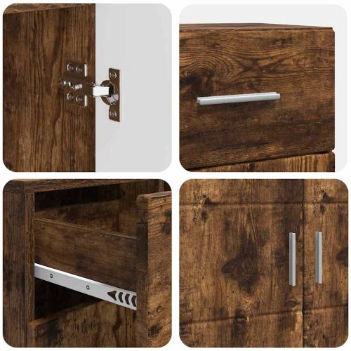 Дървен шкаф Димян дъб 88,5 x 30,5 x 73 см Инженерно дърво