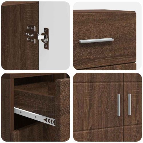 Дървен шкаф Кафяв дъб 88,5 x 30,5 x 73 см Инженерно дърво