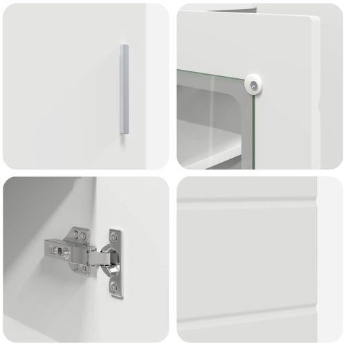 Дървен шкаф Бяло 88,5 x 30,5 x 73 см Инженерно дърво