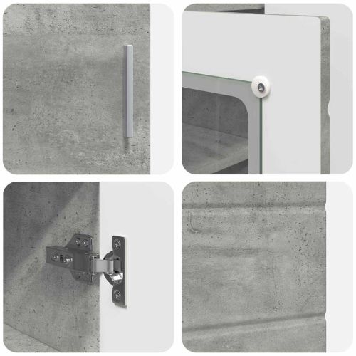 Дървен шкаф Циментено сиво 88,5 x 30,5 x 73 см Инженерно дърво