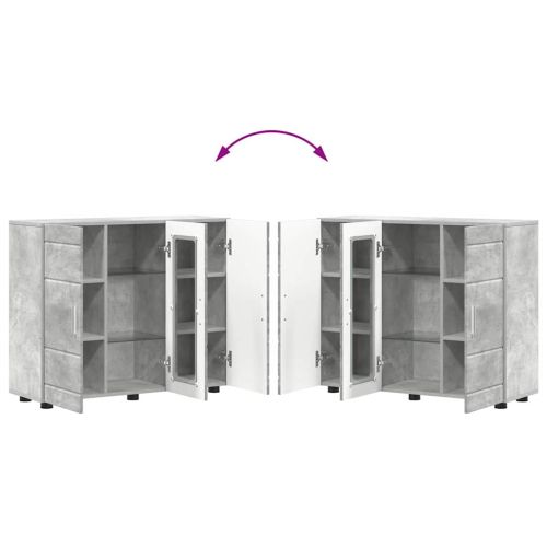 Дървен шкаф Циментено сиво 88,5 x 30,5 x 73 см Инженерно дърво