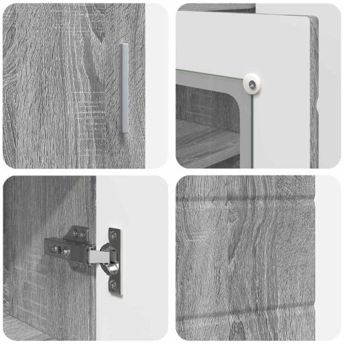 Дървен шкаф Сив Сонома 88,5 x 30,5 x 73 см Инженерно дърво