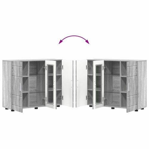 Дървен шкаф Сив Сонома 88,5 x 30,5 x 73 см Инженерно дърво