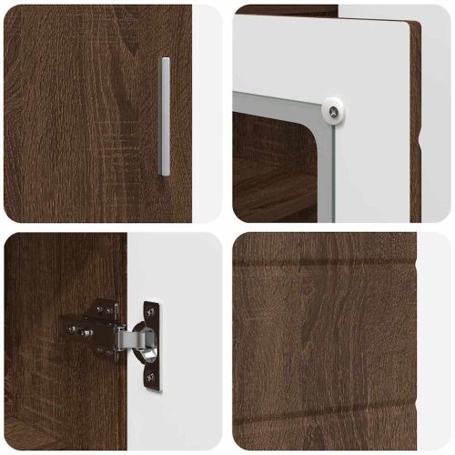 Дървен шкаф Кафяв дъб 88,5 x 30,5 x 73 см Инженерно дърво